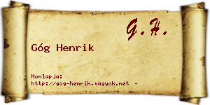 Góg Henrik névjegykártya
