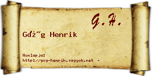 Góg Henrik névjegykártya